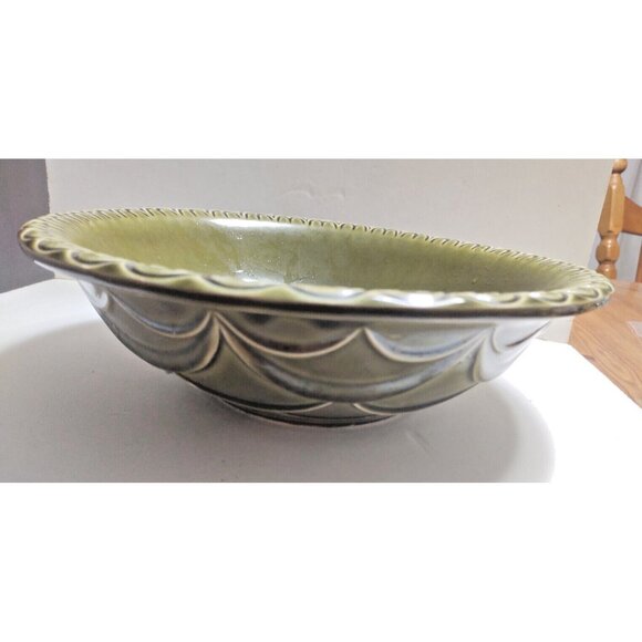 Vintage McCoy Pottery USA Green Basin Bowl & Thanksgiving Turkey Pitcher 1960's - Picture 7 of 14